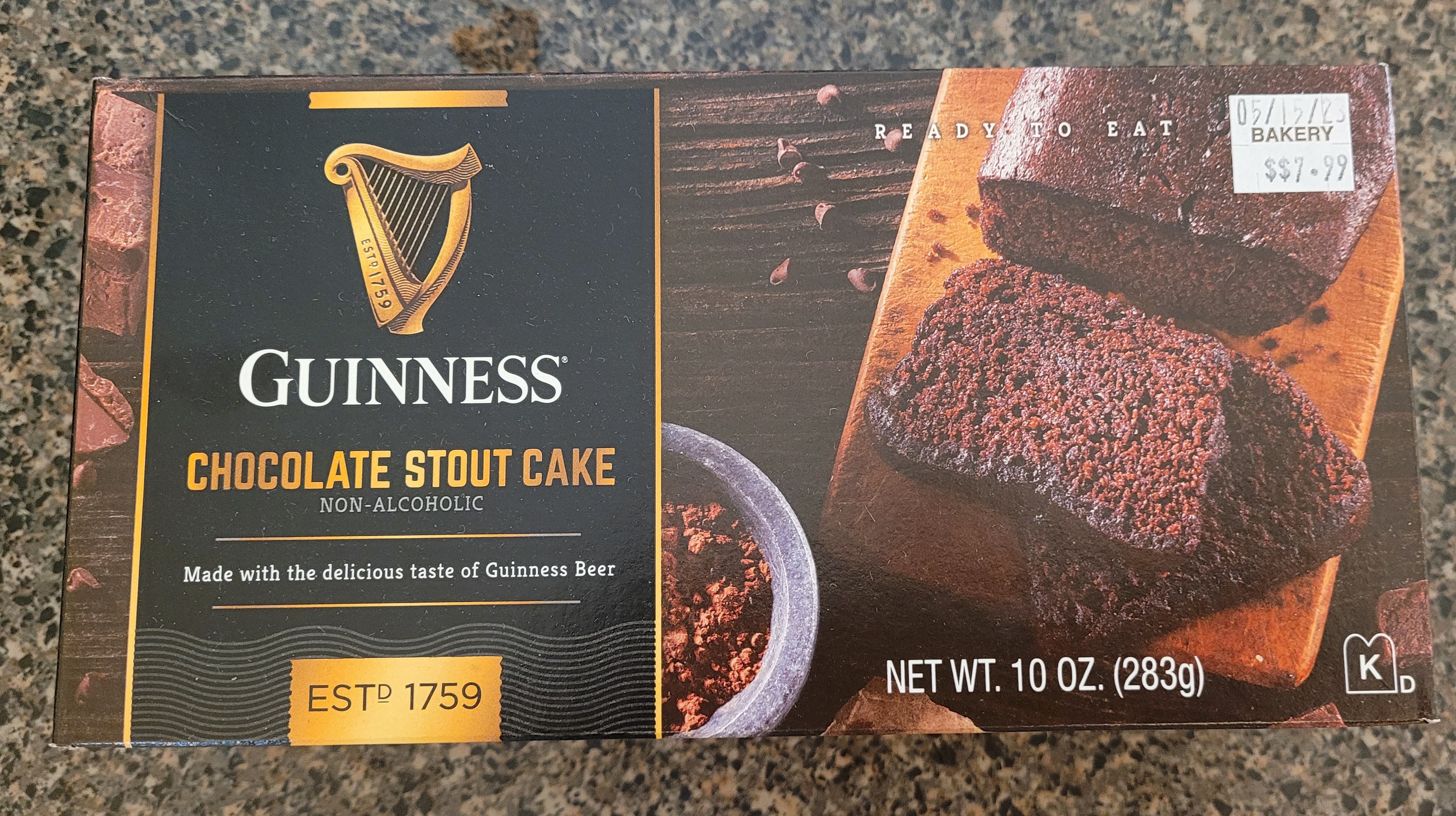 A box of Guinness chocolate stout cake